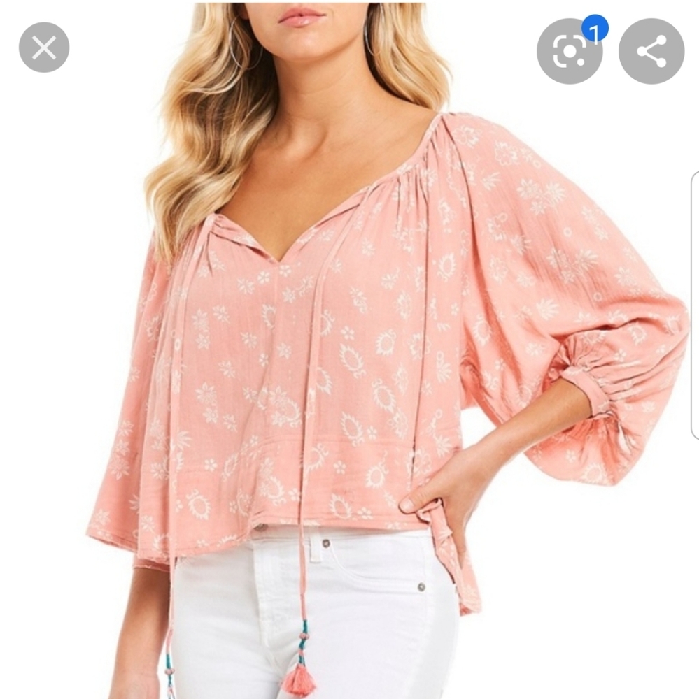 Kopal Khar Floral Print Peasant Top